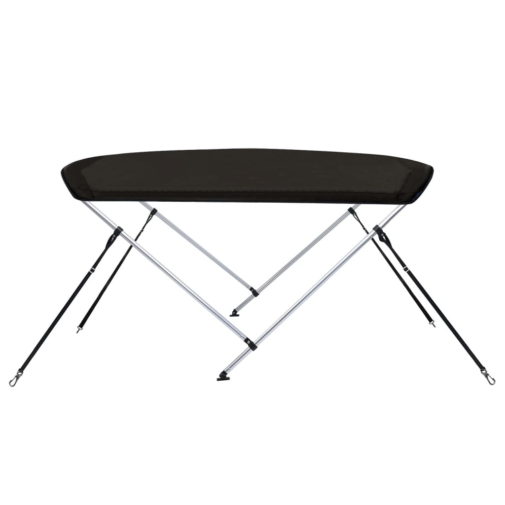 Bimini di Prua con Tendalino 2 Archi Nero 180x130x110 cm 94796