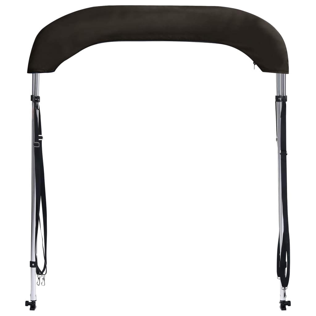 Bimini di Prua con Tendalino 2 Archi Nero 180x150x110 cm 94797