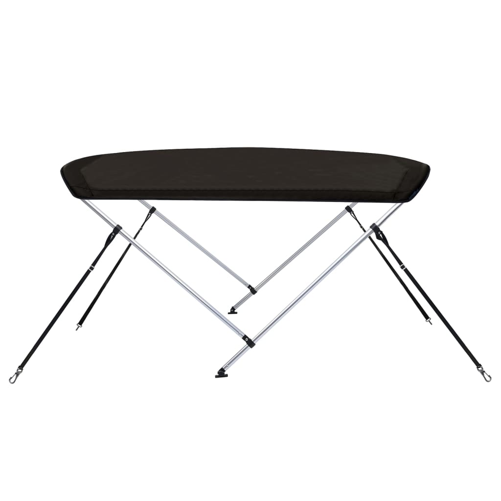 Bimini di Prua con Tendalino 2 Archi Nero 180x150x110 cm 94797