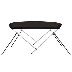 Bimini di Prua con Tendalino 2 Archi Nero 180x150x110 cm 94797