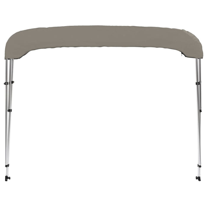 Bimini di Prua con Tendalino 3 Archi Grigio 183x140x137 cm 94798