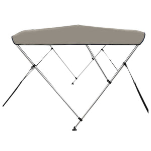 Bimini di Prua con Tendalino 3 Archi Grigio 183x140x137 cm 94798