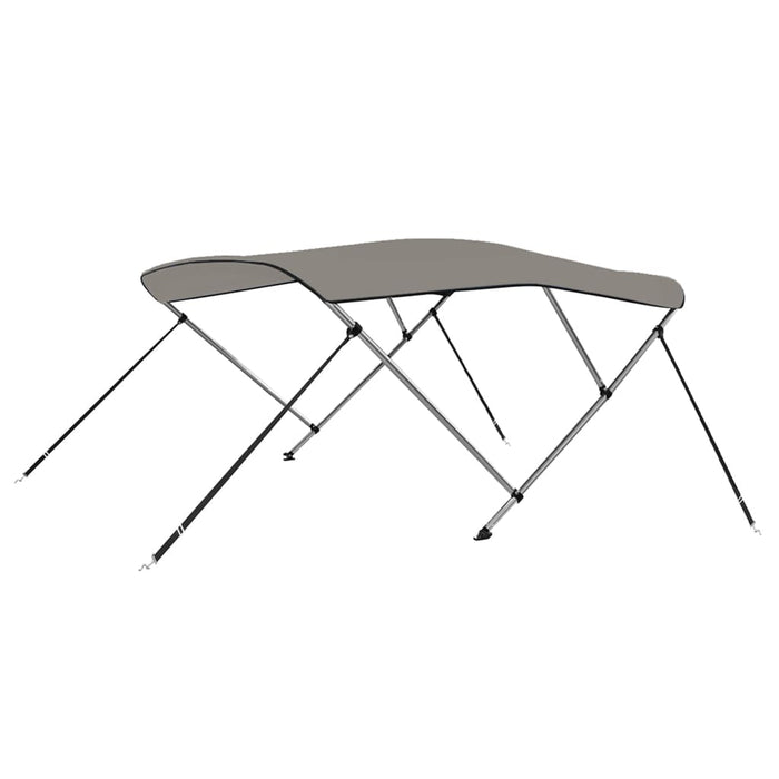 Bimini di Prua con Tendalino 3 Archi Grigio 183x140x137 cm