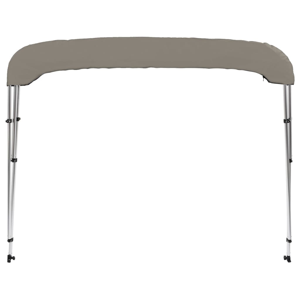 Bimini di Prua con Tendalino 3 Archi Grigio 183x160x137 cm 94799