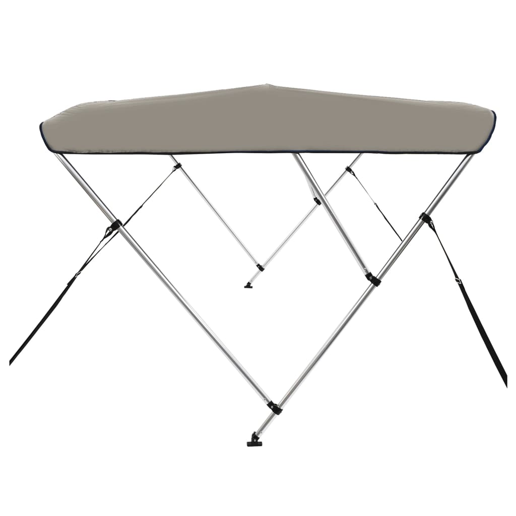 Bimini di Prua con Tendalino 3 Archi Grigio 183x160x137 cm