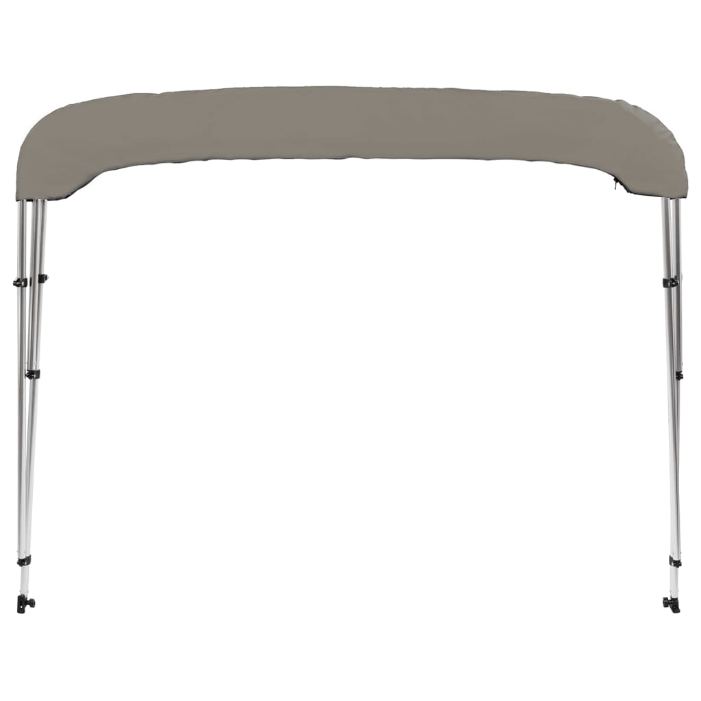 Bimini di Prua con Tendalino 3 Archi Grigio 183x196x137 cm 94801