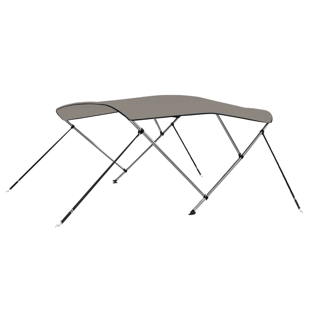 Bimini di Prua con Tendalino 3 Archi Grigio 183x196x137 cm