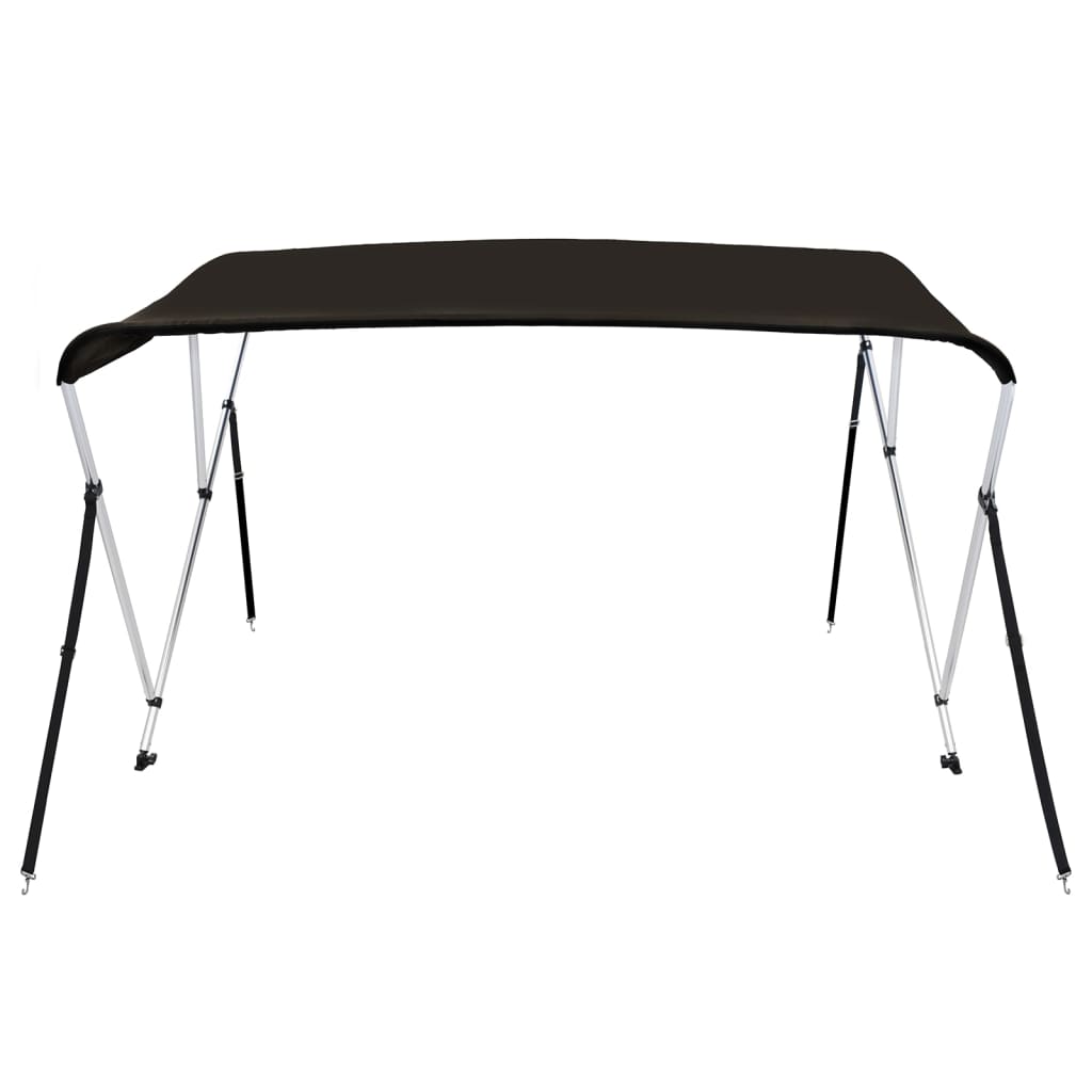 Bimini di Prua con Tendalino 3 Archi Nero 183x140x137 cm 94802