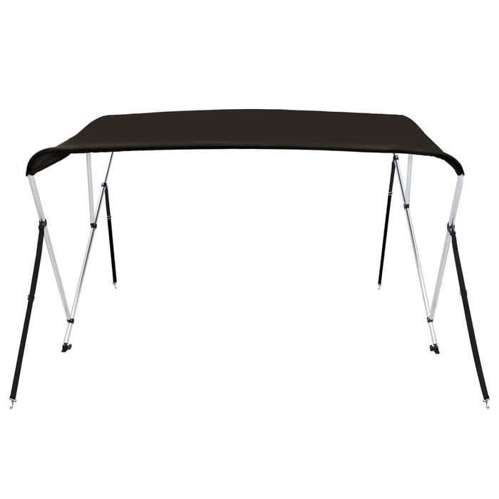 Bimini di Prua con Tendalino 3 Archi Nero 183x140x137 cm 94802