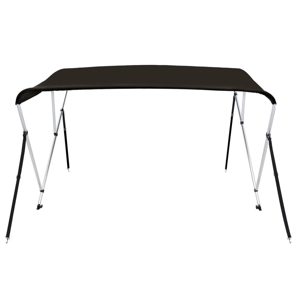 Bimini di Prua con Tendalino 3 Archi Nero 183x160x137 cm 94803