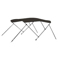 Bimini di Prua con Tendalino 3 Archi Nero 183x160x137 cm 94803