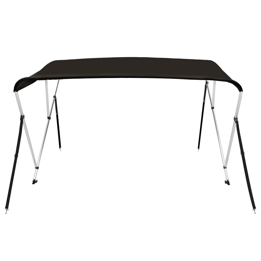 Bimini di Prua con Tendalino 3 Archi Nero 183x196x137 cm 94805