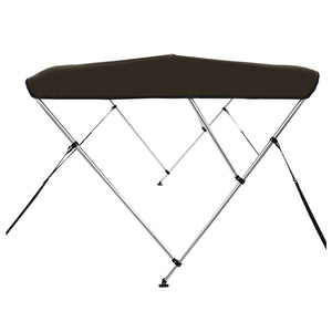 Bimini di Prua con Tendalino 3 Archi Nero 183x196x137 cm 94805