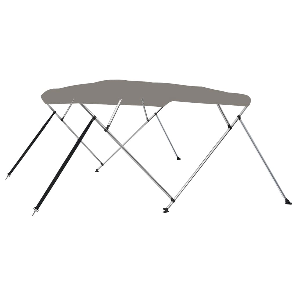Bimini di Prua con Tendalino 4 Archi Grigio 243x196x137 cm