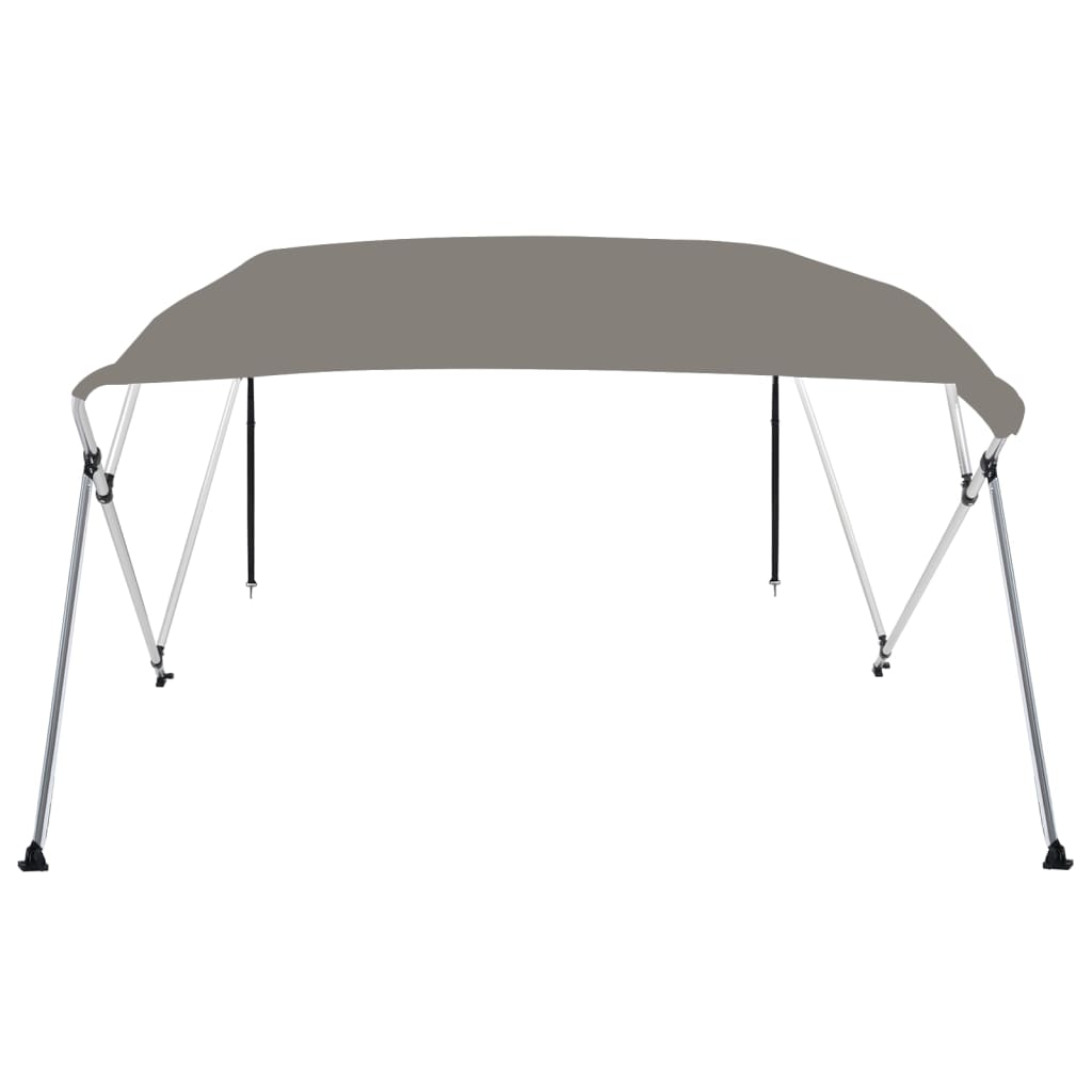 Bimini di Prua con Tendalino 4 Archi Grigio 243x196x137 cm