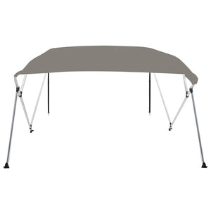 Bimini di Prua con Tendalino 4 Archi Grigio 243x196x137 cm 94807