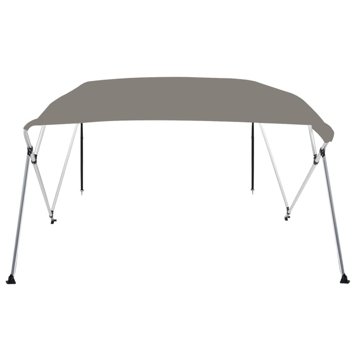 Bimini di Prua con Tendalino 4 Archi Grigio 243x196x137 cm 94807