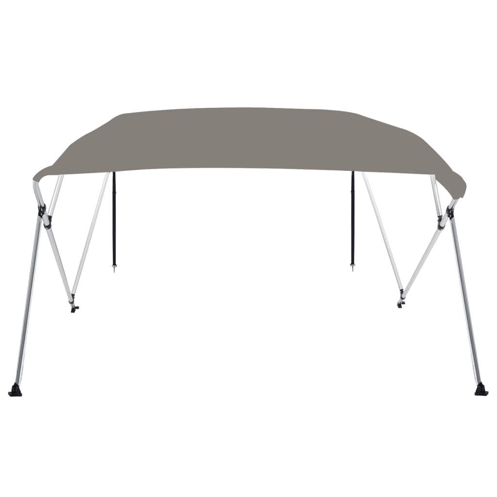 Bimini di Prua con Tendalino 4 Archi Grigio 243x244x137 cm