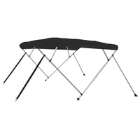 Bimini di Prua con Tendalino 4 Archi Nero 243x180x137 cm
