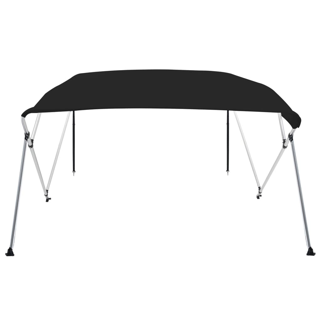 Bimini di Prua con Tendalino 4 Archi Nero 243x180x137 cm