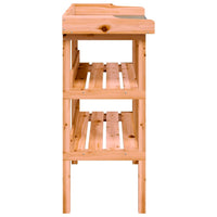 Tavolo Piante con Ripiani Marrone 78x38x,82,5cm Massello Abete 156353