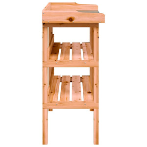 Tavolo Piante con Ripiani Marrone 78x38x,82,5cm Massello Abete 156353