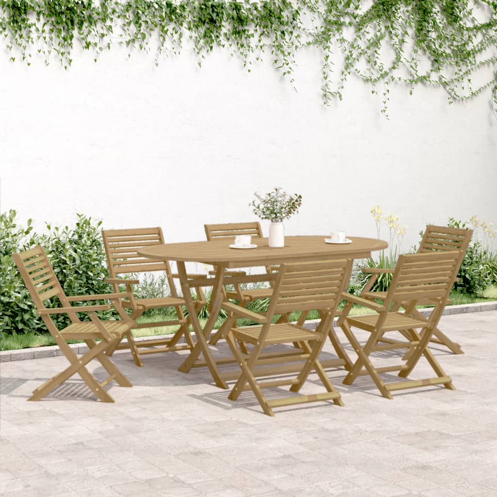 vidaXL Sedie Giardino Pieghevoli 8pz 54,5x61,5x86,5 cm Massello Acacia