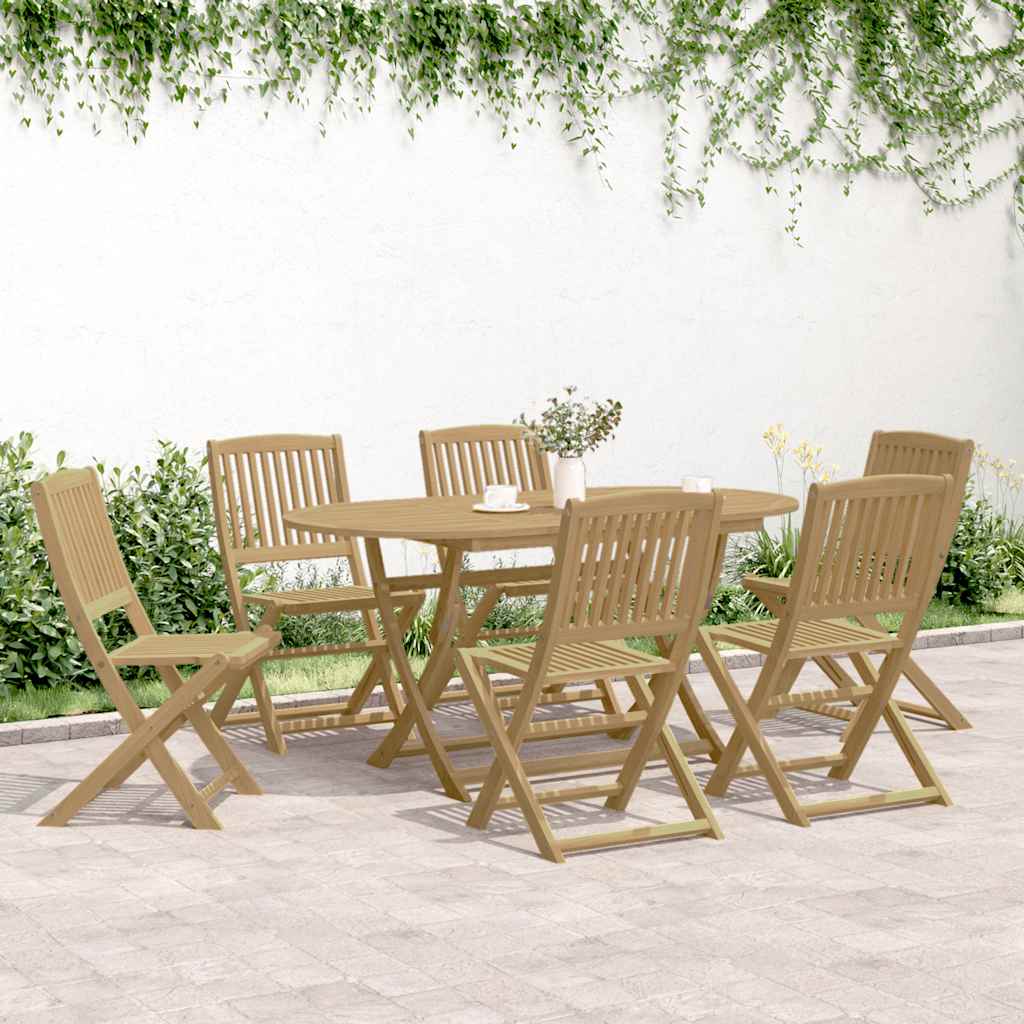 Sedie Giardino Pieghevoli 6 pz 54,5x58x90 cm Massello Acacia 3214232