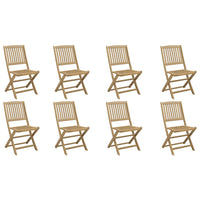 vidaXL Sedie da Giardino Pieghevoli 8 pz Legno Massello di Acacia