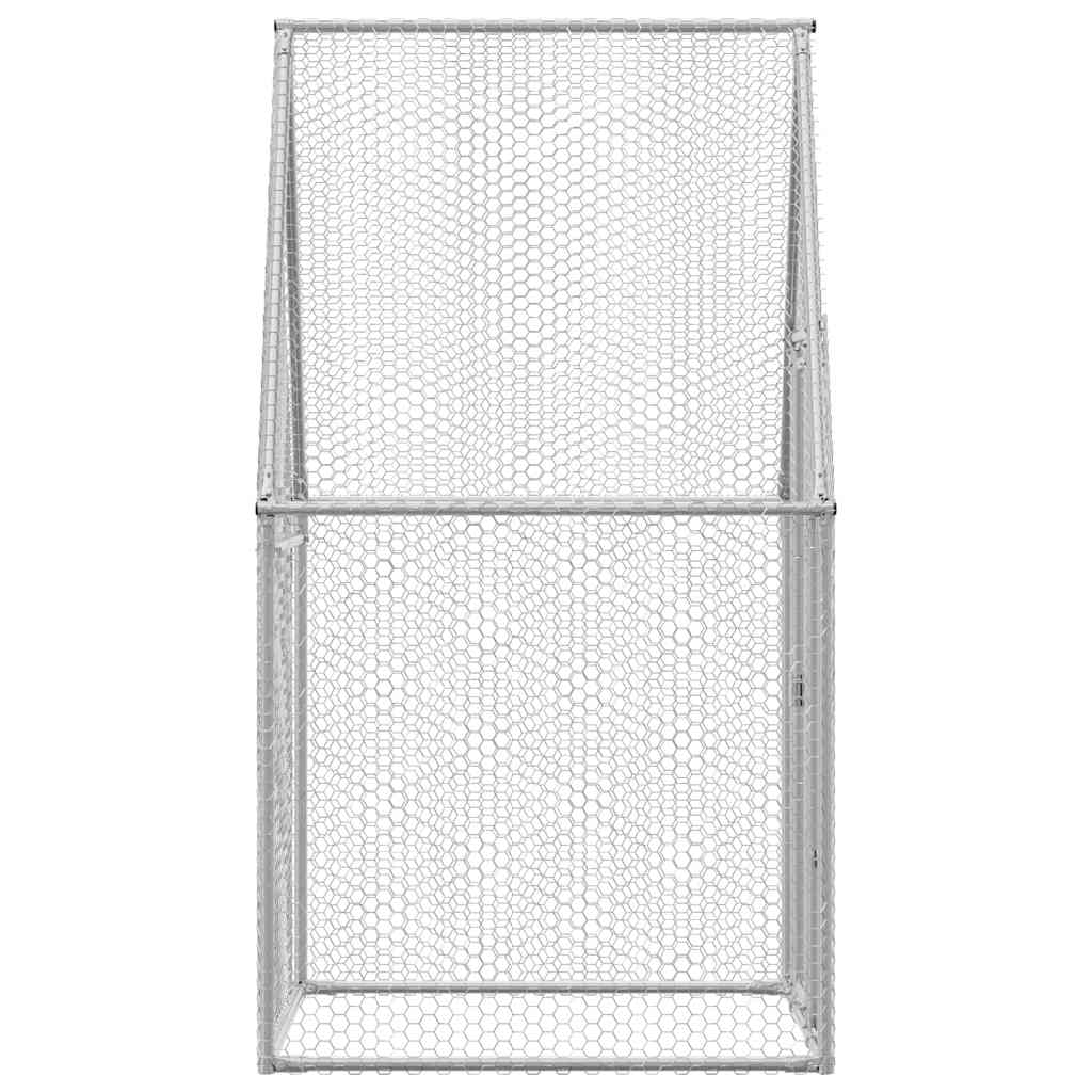 vidaXL Gabbia per Polli Argento 100x100x190 cm in Acciaio Zincato