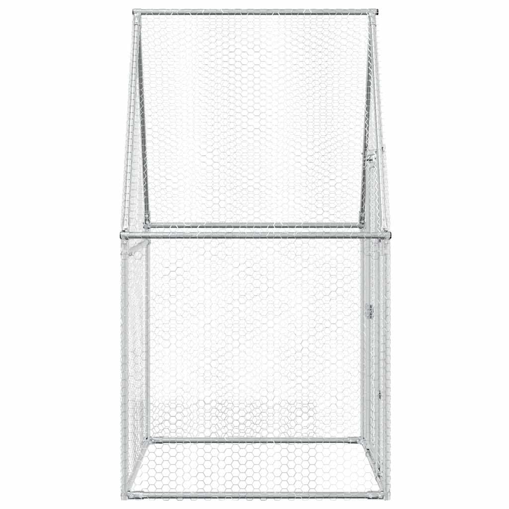 vidaXL Gabbia per Polli Argento 100x100x190 cm in Acciaio Zincato