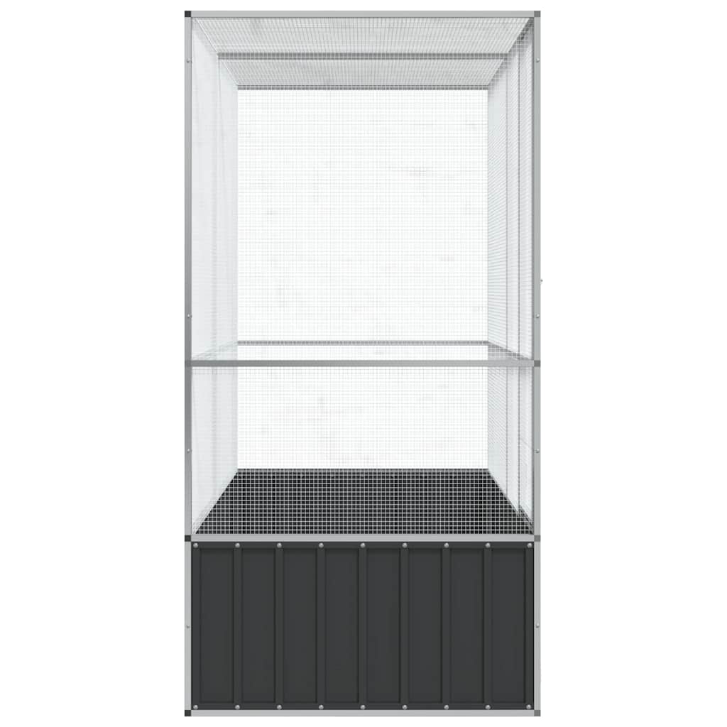 Voliera a gabbia per uccelli in argento 2105 x 107 x 212 cm Acciaio argento 02_0045638