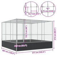 Voliera Argento 311x307x212 cm in Acciaio