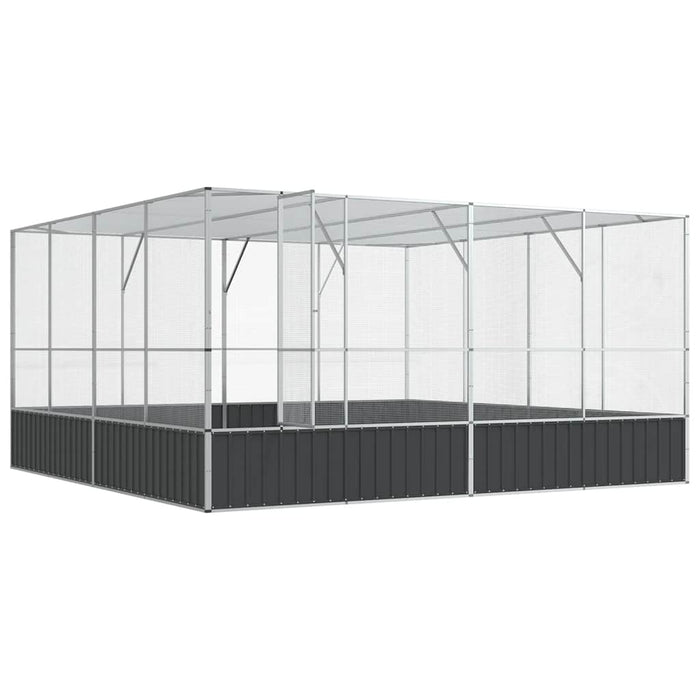 Gabbia per uccelli in argento voliera 418 x 414 x 212 cm acciaio 02_0045641