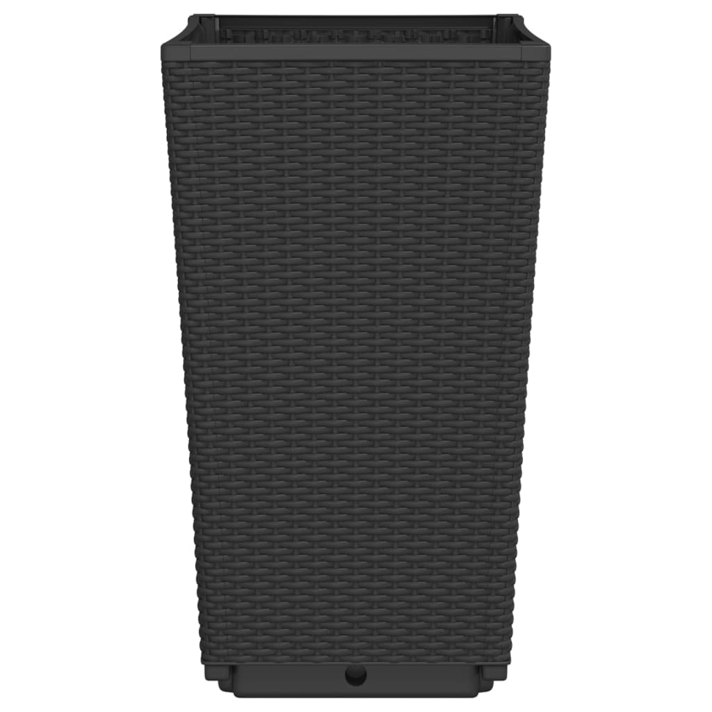 Fioriere da Giardino 2 pz Nere 32,5x32,5x57 cm in PP 367848