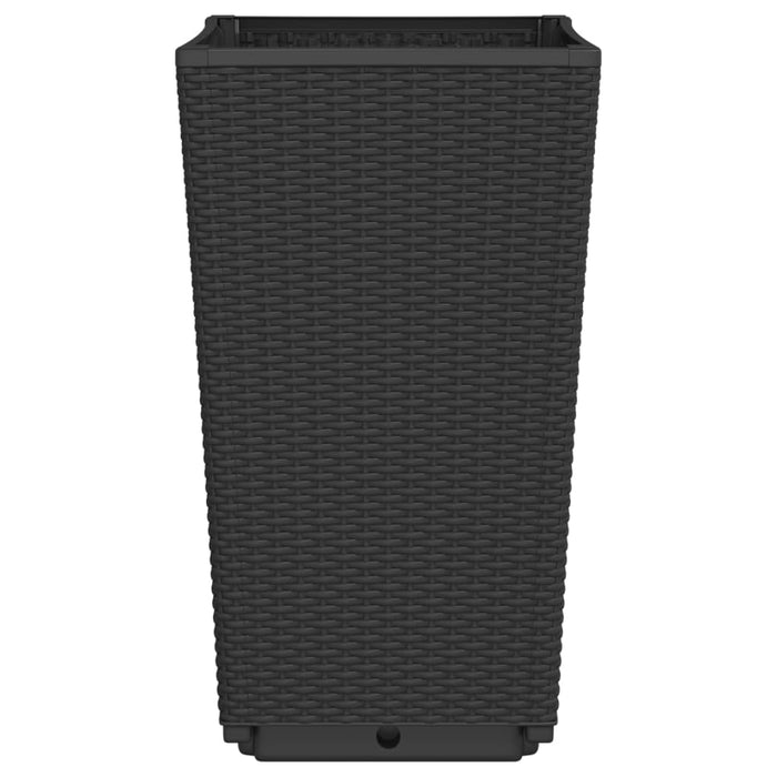 Fioriere da Giardino 2 pz Nere 32,5x32,5x57 cm in PP 367848