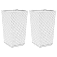 Vaso per fioriera aiuola rialzata piante fiori giardino terrazze set da 2 32,5 x 32,5 x 57 cm polipropilene bianco 02_0038935
