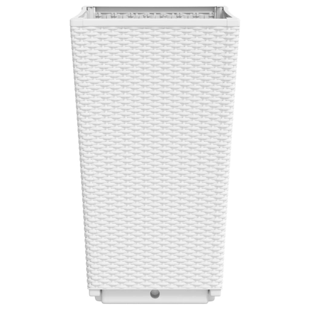 Vaso per fioriera aiuola rialzata piante fiori giardino terrazze set da 2 32,5 x 32,5 x 57 cm polipropilene bianco 02_0038935