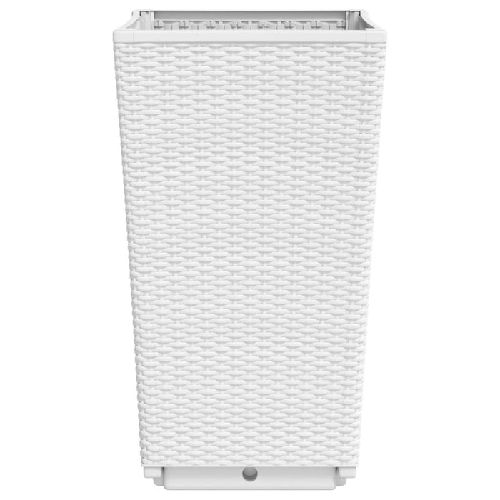 Vaso per fioriera aiuola rialzata piante fiori giardino terrazze set da 2 32,5 x 32,5 x 57 cm polipropilene bianco 02_0038935