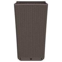 Fioriere da Giardino 4 pz Marrone 32,5x32,5x57 cm in PP 367855