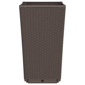 Fioriere da Giardino 4 pz Marrone 32,5x32,5x57 cm in PP 367855