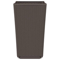 Fioriere da Giardino 4 pz Marrone 32,5x32,5x57 cm in PP 367855