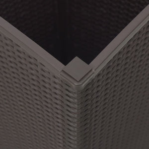 Fioriere da Giardino 4 pz Marrone 32,5x32,5x57 cm in PP 367855