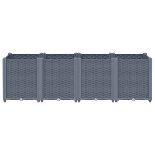 Vassoio per fioriera aiuola rialzata piante fiori terrazza giardino 160 x 40 x 53 cm PP grigio 02_0037463