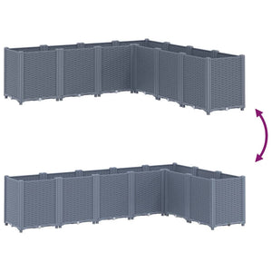 Fioriera da Giardino Grigio Blu 160x160x53 cm in PP 367866