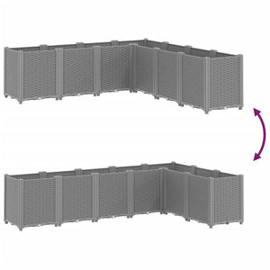 Fioriera da Giardino Grigio Chiaro 160x160x53 cm in PP 367867