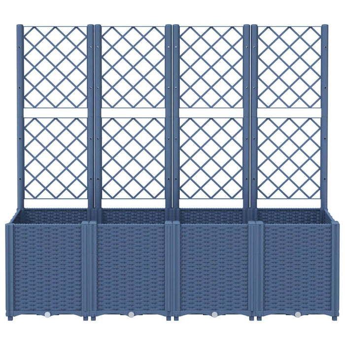 Fioriera da Giardino con Traliccio Grigia 160x40x140 cm in PPcod mxl 90953