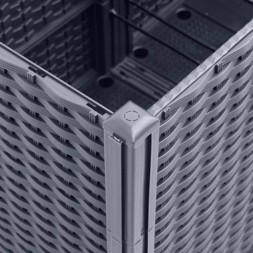 Fioriera aiuola rialzata vassoio piante fiori terrazza giardino con traliccio 160 x 40 x 140 cm PP grigio 02_0038263