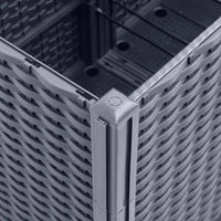 Fioriera aiuola rialzata vassoio piante fiori terrazza giardino con traliccio 160 x 40 x 140 cm PP grigio 02_0038263