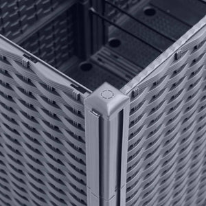 Fioriera aiuola rialzata vassoio piante fiori terrazza giardino con traliccio 160 x 40 x 140 cm PP grigio 02_0038263